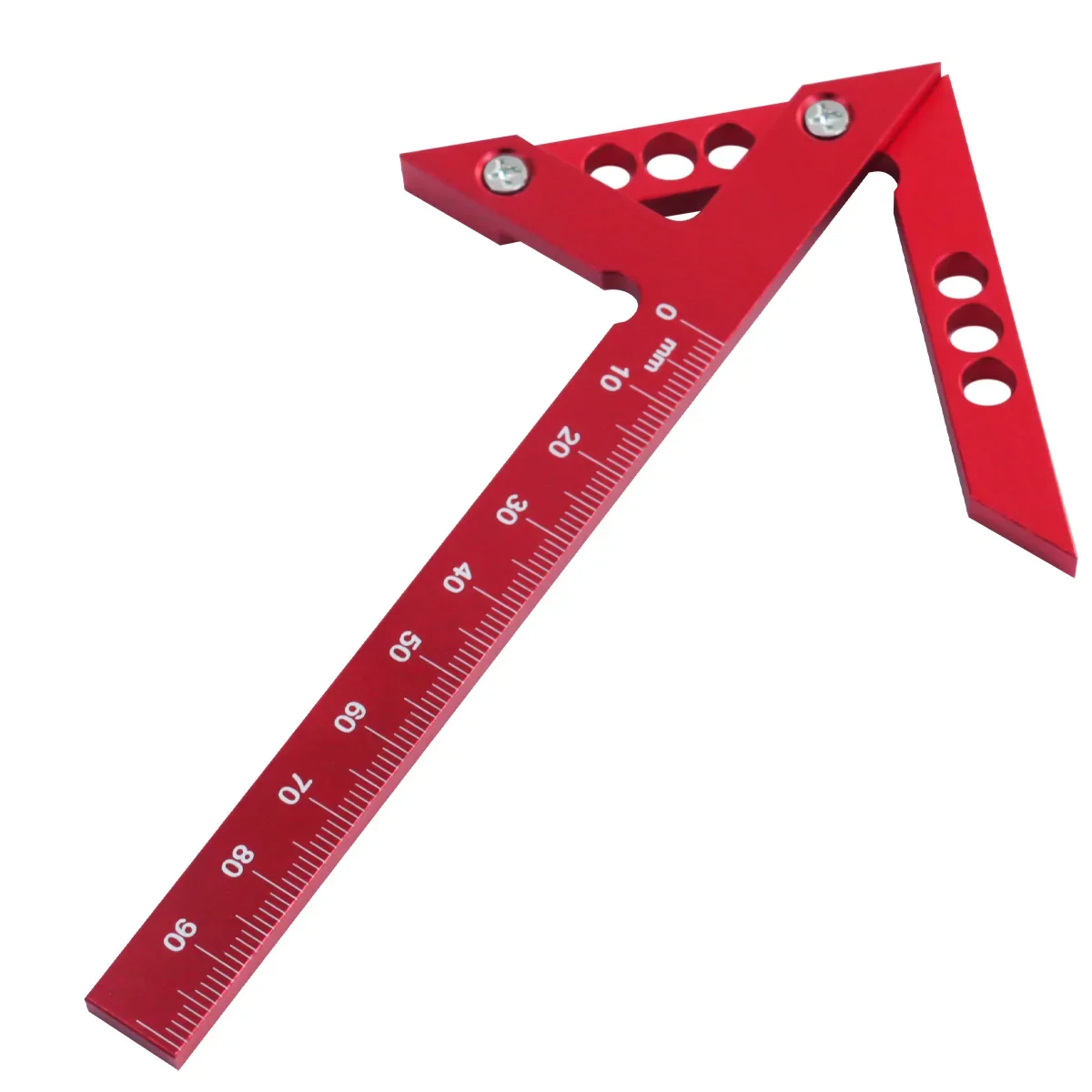 Center Finder Woodworking Square 45/90 Degree Right Angle Line Gauge Aluminum Center Scribe Carpenter Ruler Wood Measuring Tool Woodworking Ruler Carpentry Square Woodworking Gauge Angle Measuring Tool Scribing Tool Measurement Ruler Angle Ruler Angle Measuring Ruler