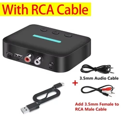 Wireless Bluetooth 5.3 Audio Receiver & Music Adapter with USB and AUX Connectivity (With RCA Cable)