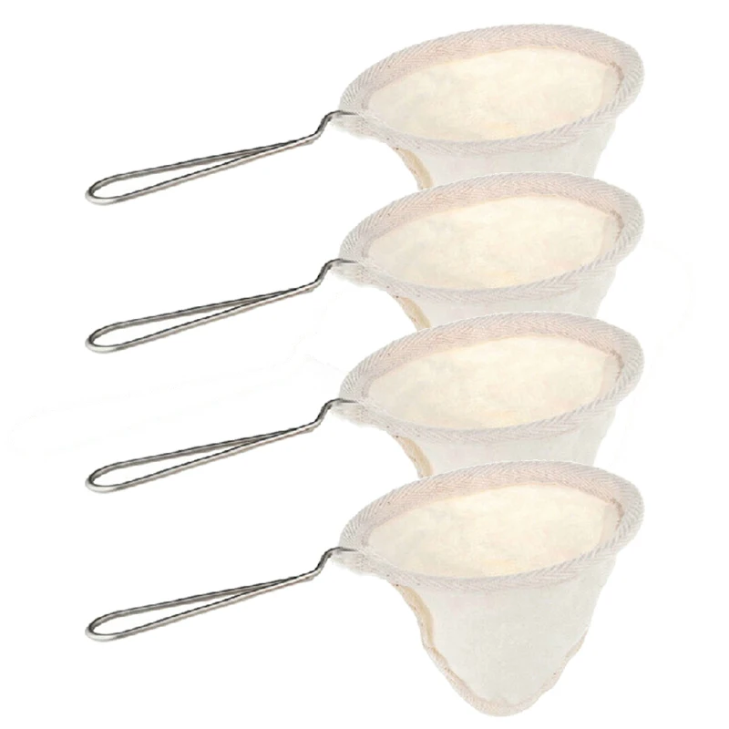 

Фланелевая ткань для кофе, 4 шт., зернистость, многоразовая кофейная капельница с ручкой, аксессуары для кофе ручной работы для домашнего использования