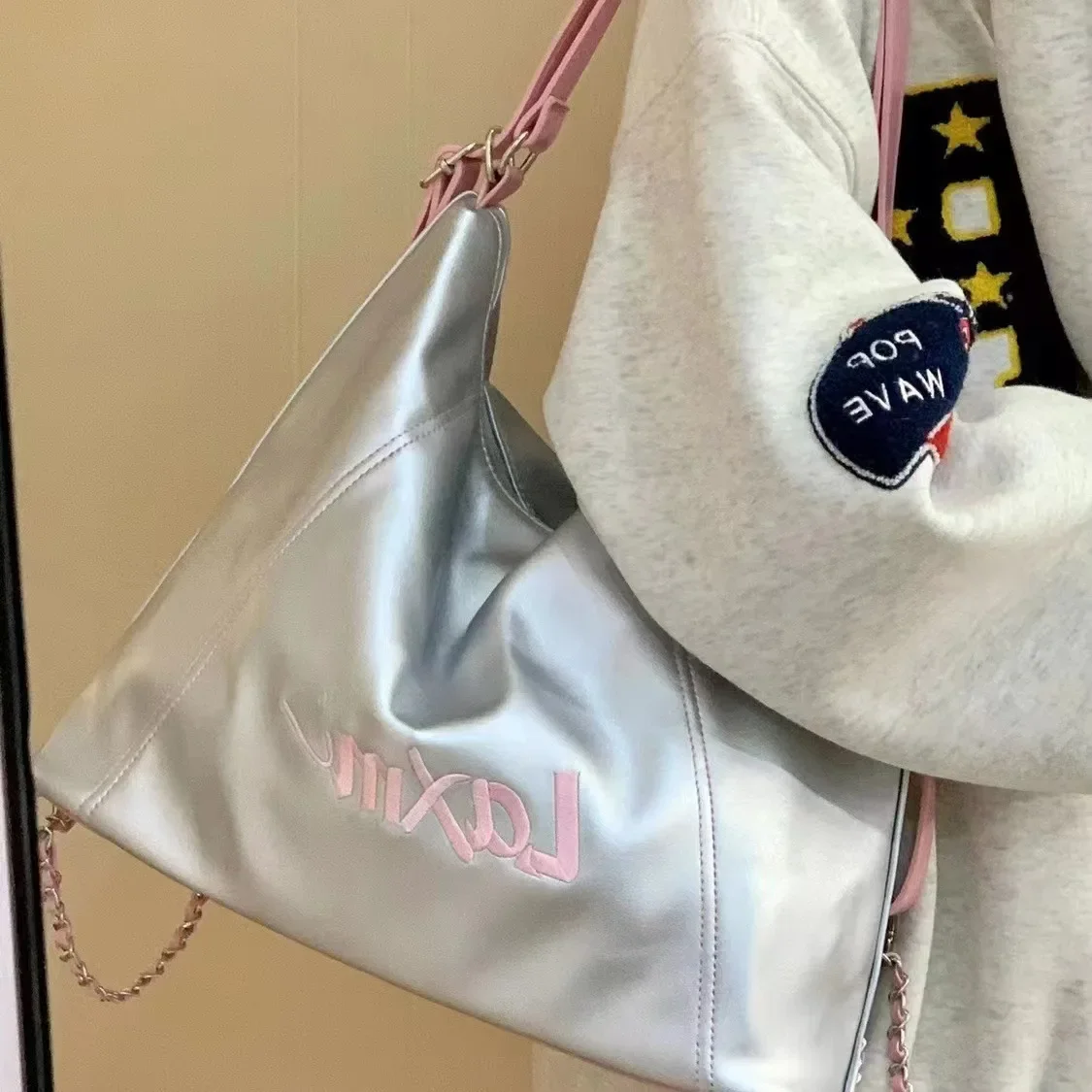

Underarm bag commuting large capacity deformation double shoulder single shoulder crossbody bag for women
