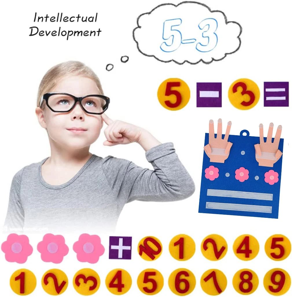 Kids Montessori Toys Felt Finger Numbers Math Toy Counting Early Learning Intelligence Develop for Toddler Teaching Aid Child 2