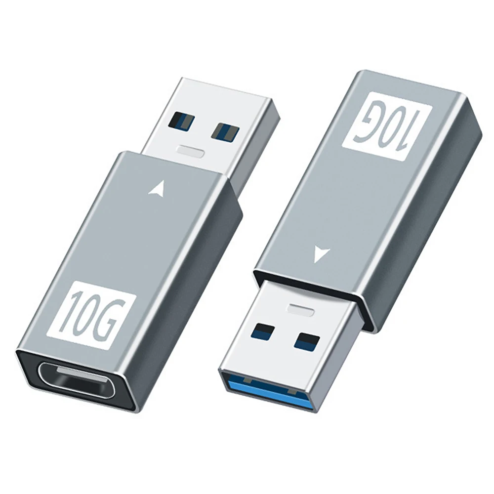 

2 Pcs USB Adapter Mini Portable Type-C Female to USB3.1 Male Gen2 10Gbps 5V3A Charging Data Adapter