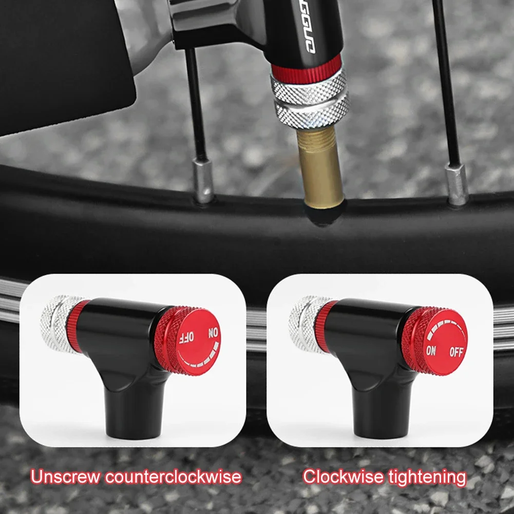CO2 Bicycle Tire Inflator CO2 Bicycle Pump Schrader & Presta CO2 Pumps Inflator Head Mini Bike CO2 Injector Cycling Accessories