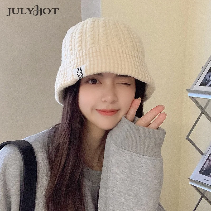 

Women winter bucket warm wool rope knitted fisherman's hat casual fashion foldable Panama hat outdoor sun protection sun hat