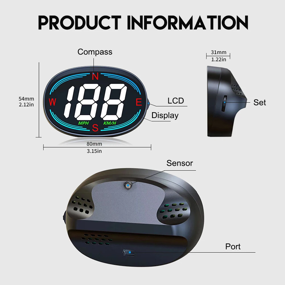 Car GPS HUD Universal Car GPS HUD 5V USB Head Up Display Digital Speedometer Plug And Play