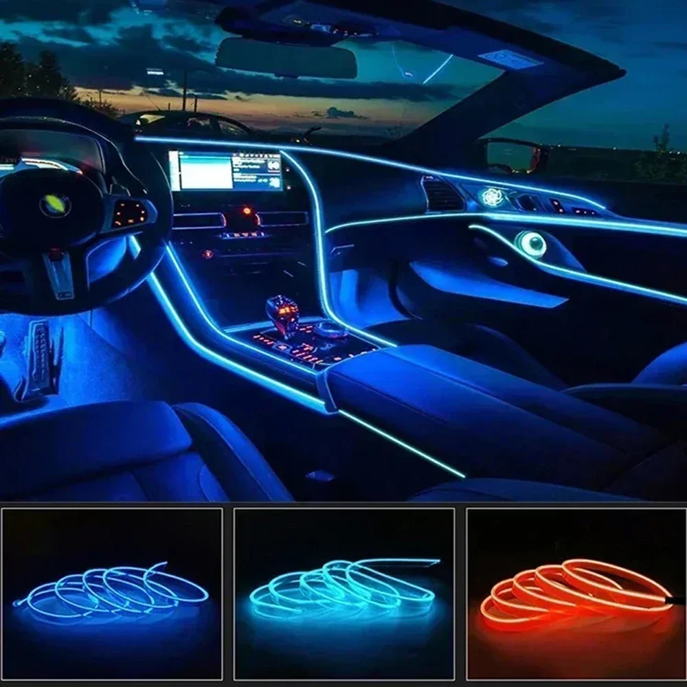 

Автомобильное дизайнерское интерьерное украшение, гибкая проводка DIY, автомобильная атмосфера