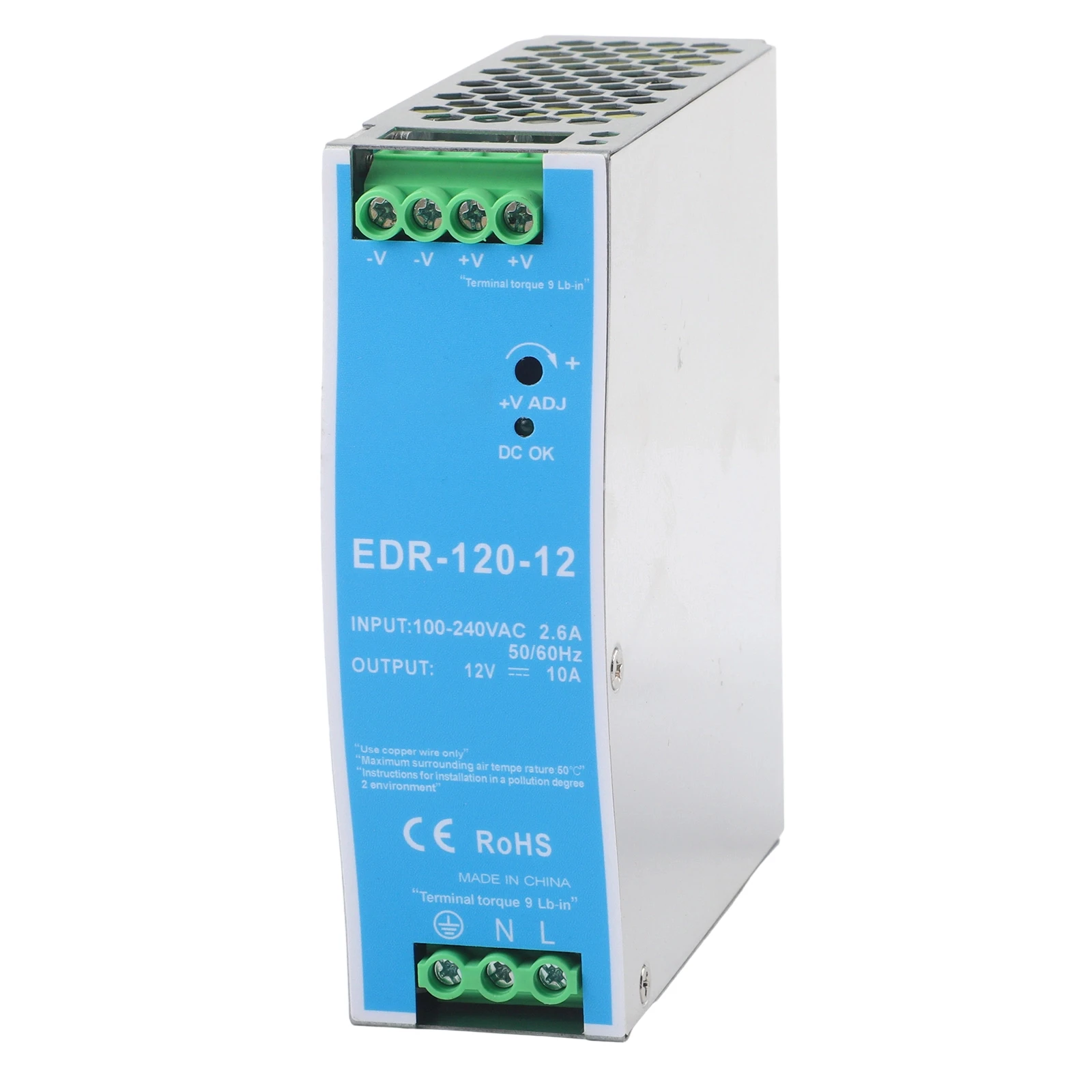 12V DC 레일 스위칭 전원 공급 장치 120W 10A 출력, 과학 연구 및 산업용, 전기 기계 응용 분야용
