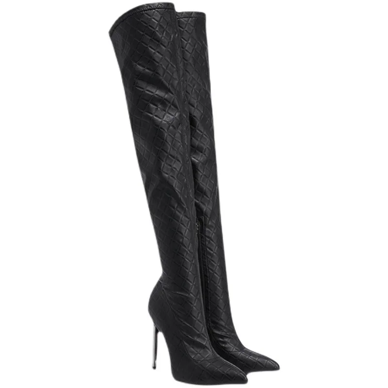 New Sexy Over The Knee Boots Women Thin Heels Pointed Toe Zipper Thigh High Boot Winter Autumn Party High-heeled boots Shoes