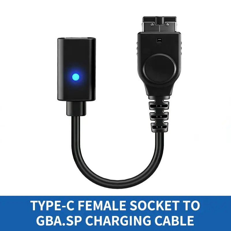 LED 표시등 전원 공급 와이어 게임 콘솔 코드 USB 타입 C 충전 케이블 (GBA SP 게임보이 어드밴스용)