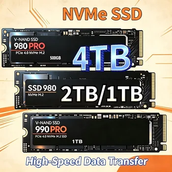 Original 980Pro 990Pro M.2 NVMe SSD 1TB 2TB 4TB PCIe 4.0 High Speed 7400MB/s Solid State Drive For Laptop Desktop Gaming PC 1
