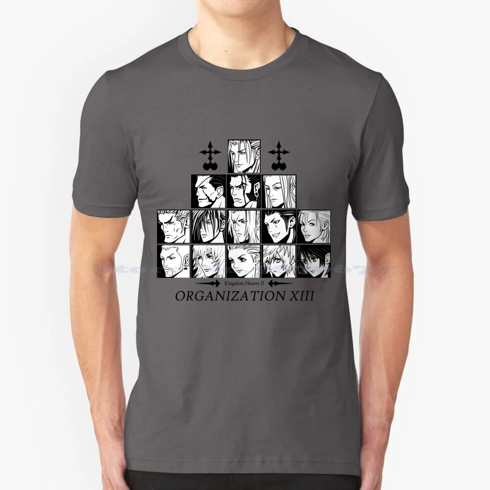 Kingdom Hearts Ii Organizzazione 13 (Bianco E Nero) Maglietta 100% Cotone Tee Videogiochi Kingdom Hearts 2 358 2 Giorni Xemnas