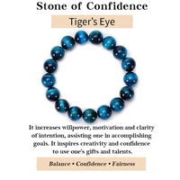 1Pc 6/8/10mm Minimalist Blue Tiger Eye Stone Beaded Bracelet Natural Stone Round Beads Bracelet For Daily Decoration - Image 5