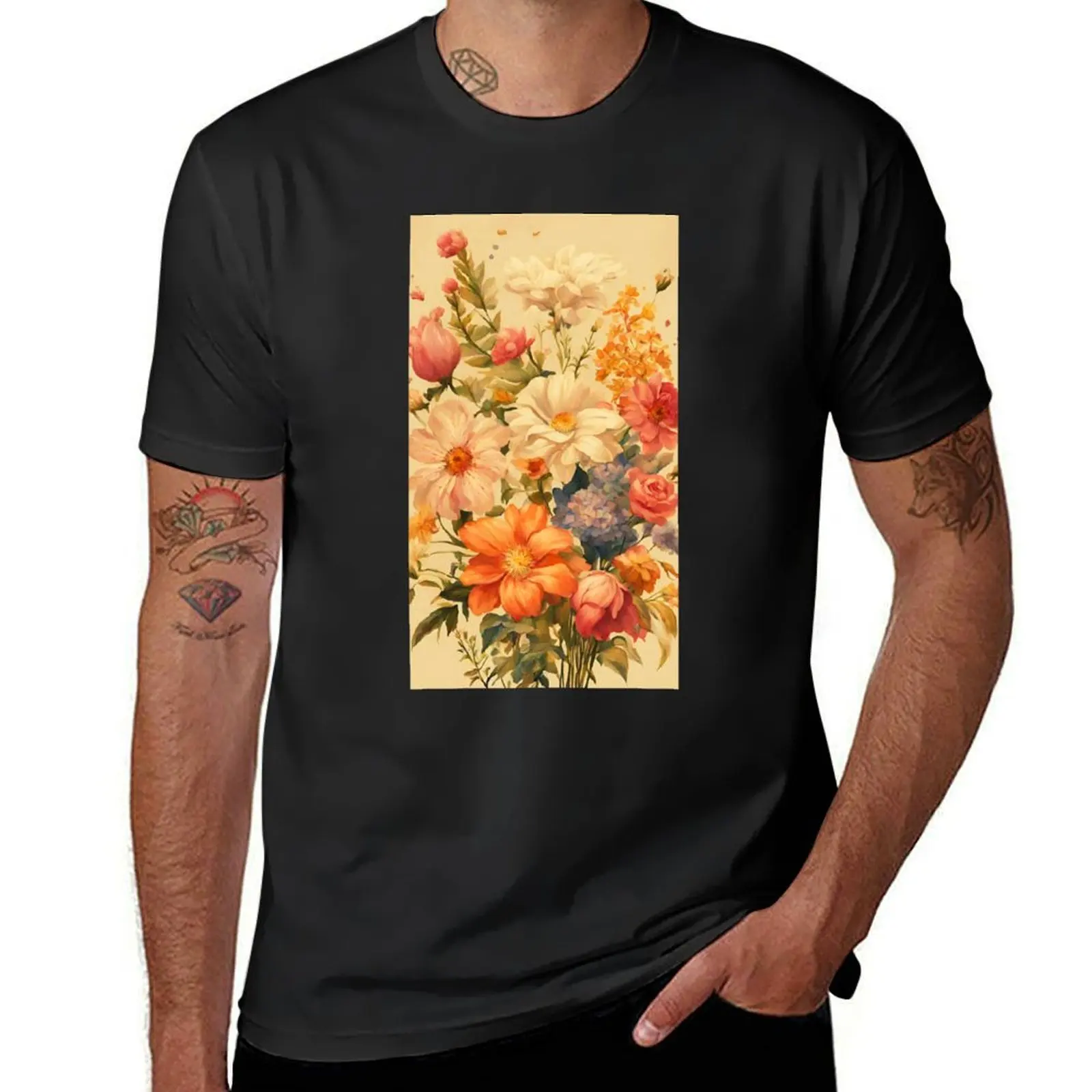 

Flowers T-Shirt vintage boys whites customs summer tops mens graphic t-shirts