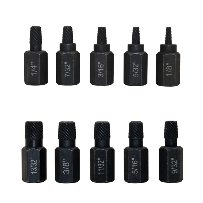 

652F 10PCS Precisely Machined Screw Extractor Set, Easy Out Bolt Extractor Set for Mechanics, Artists, Amateurs Tools