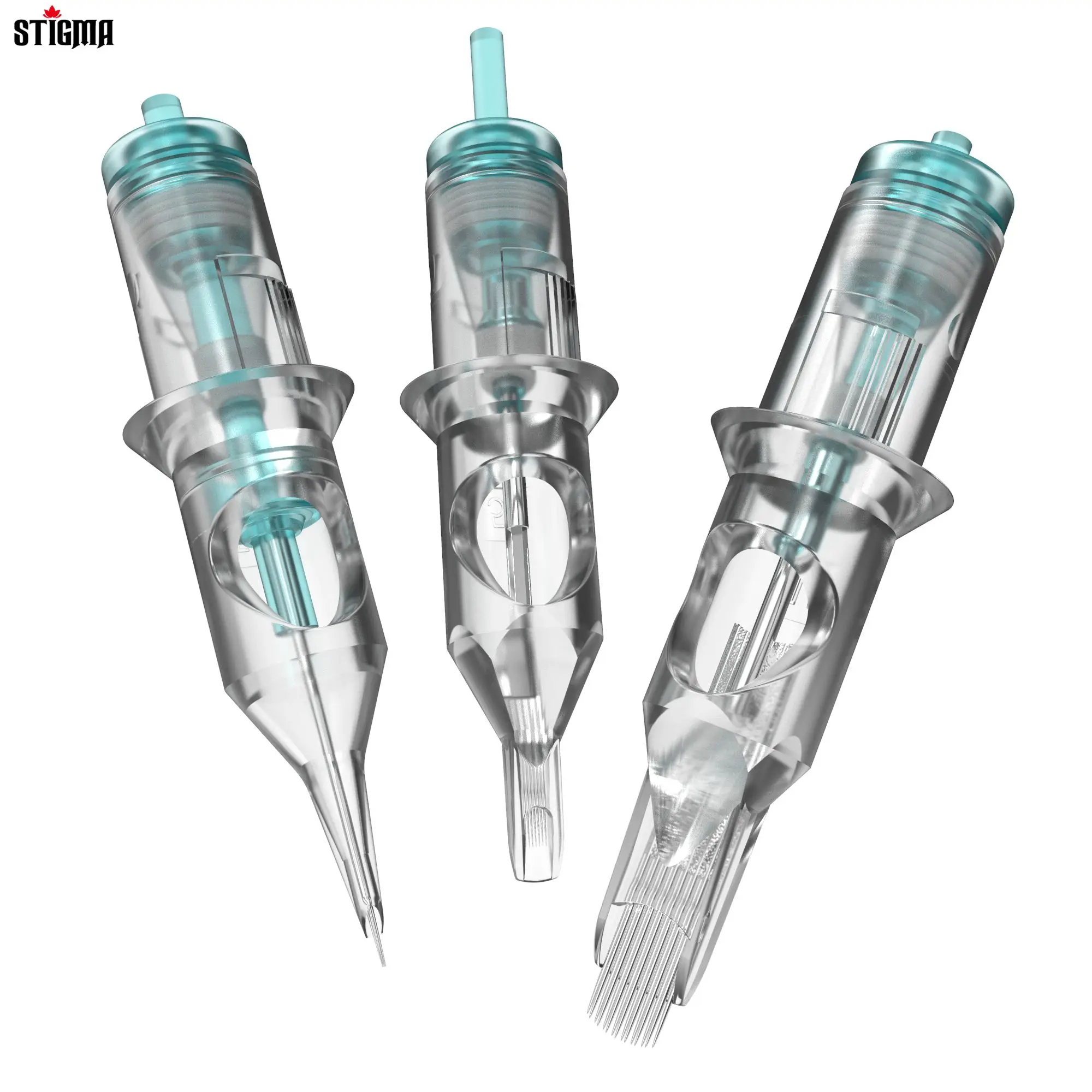 Tattoo Microblading Needles Disposable Tattoo Tips STIGMA 20Pcs Tattoo Needle Cartridge Round Liner Disposable Eyebrow Cartridge 0.3/0.35MM Makeup Tattoo Supplies