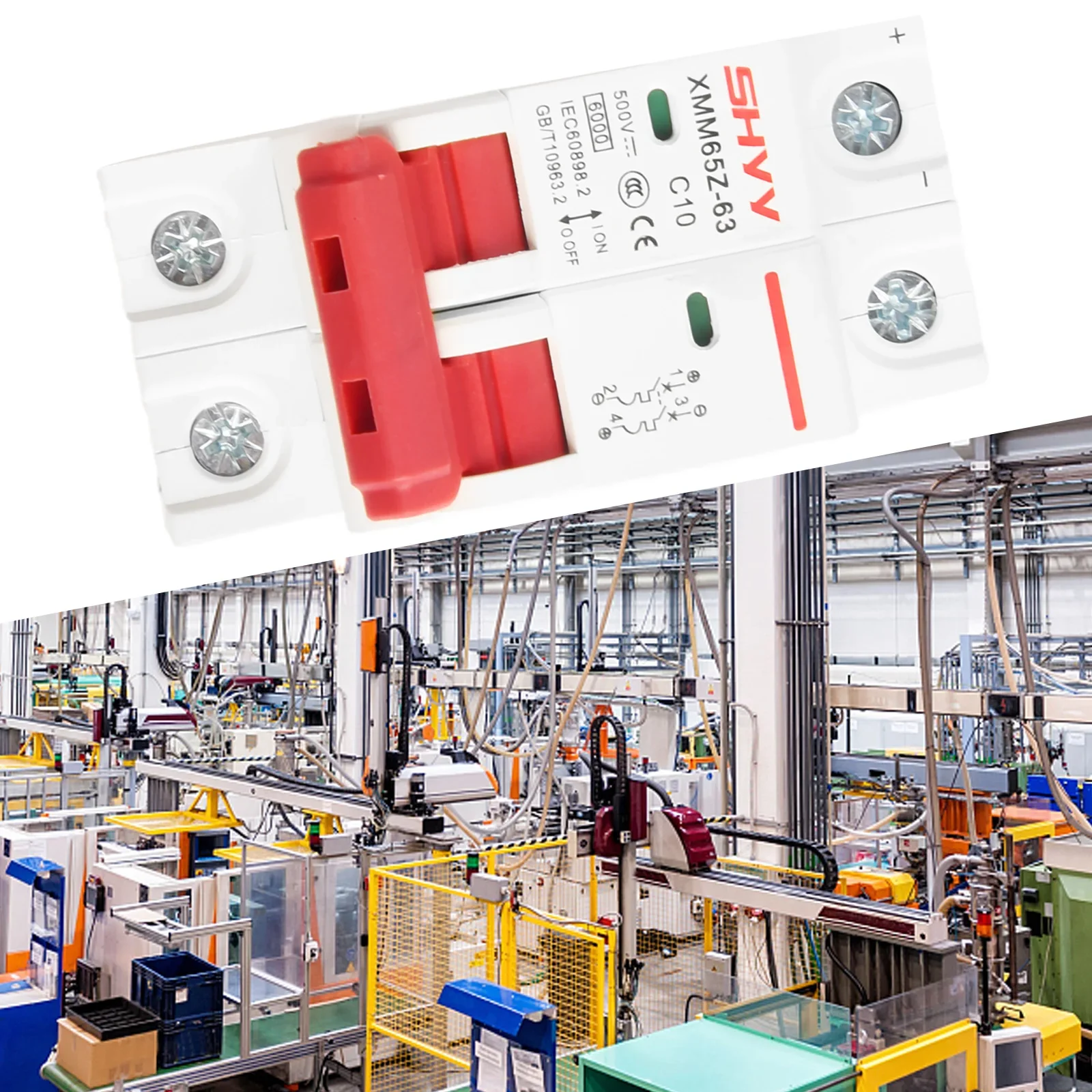 DC500V Circuit Breaker 2P Photovoltaic MCB PV Solar Fuse Working Environment Temperature 5 to +40 degrees Celsius