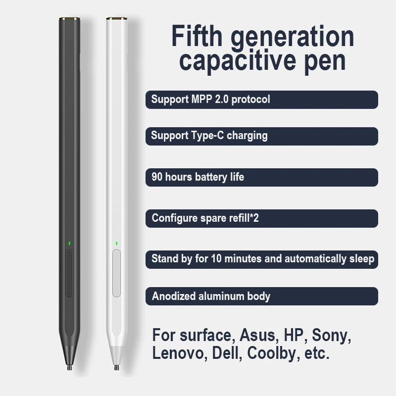 Microsoft Superfície Mpp2.0 Caneta Capacitiva Lápis Magnético Touch Pen para Tablet Ipad Laptop Acessórios Asus hp Sony Dell Lenovo - Imagem 3