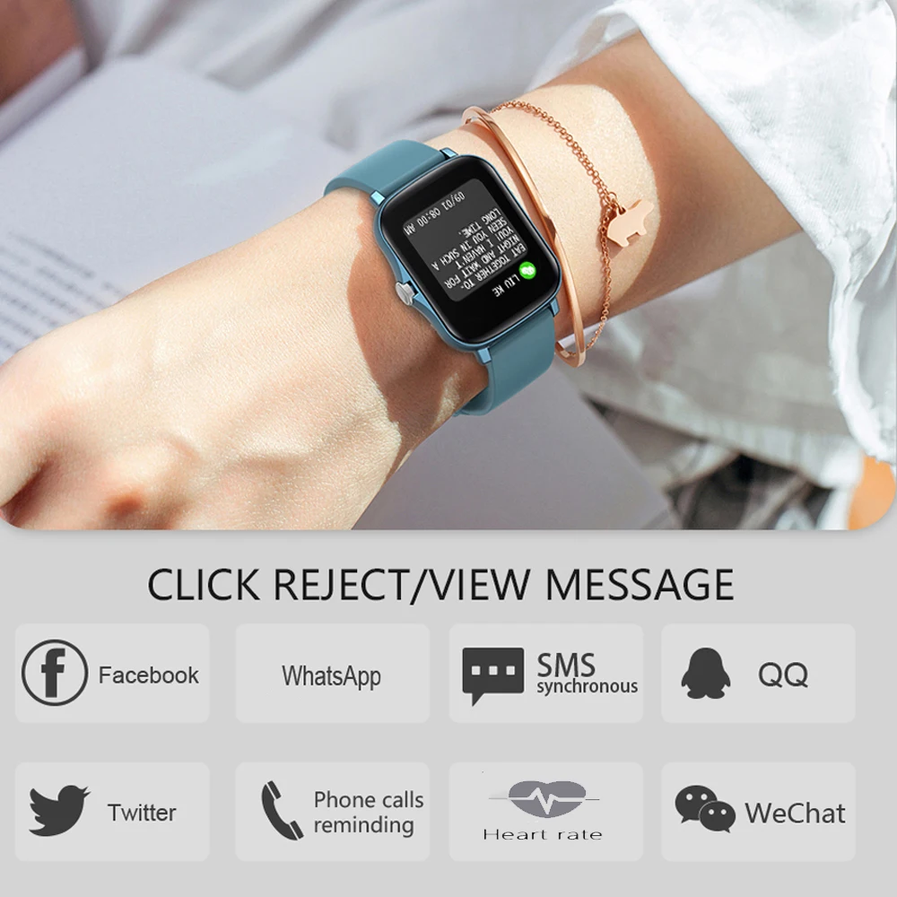 2021 M2 Y20 P8 Plus Smart Watch Men Rotate Button IP67 Smartwatch 1.7 Inch HD Screen Sports Women Smartwatch 24H Heart Rate Cloc