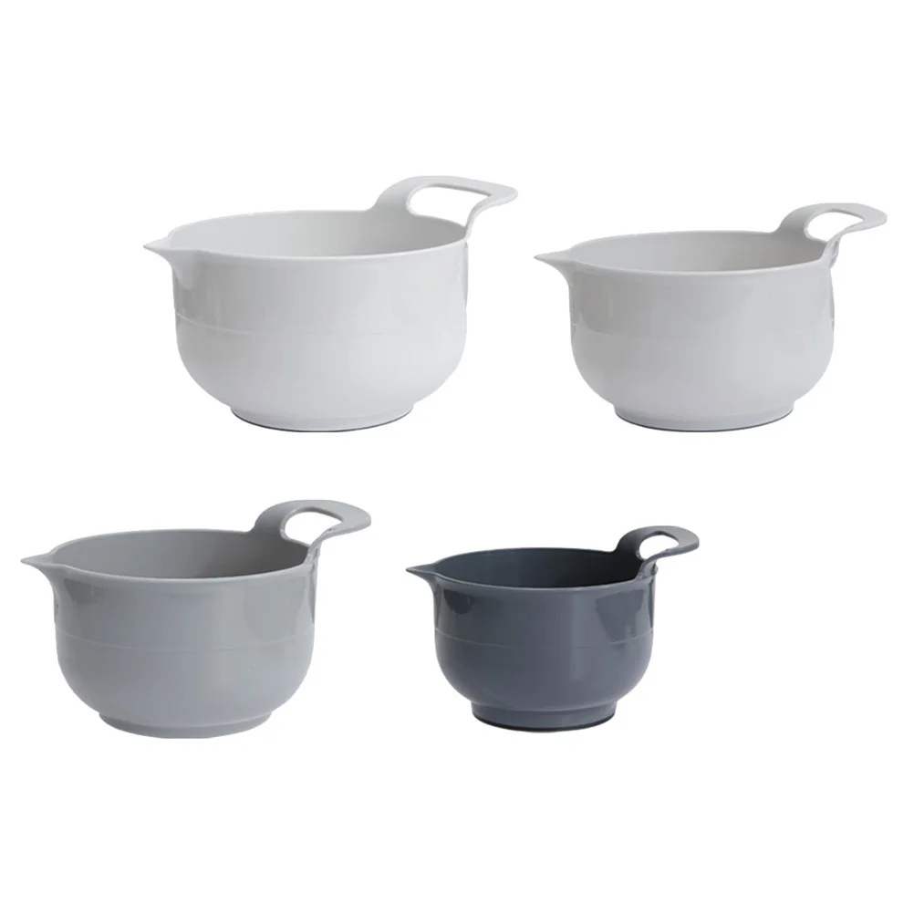 

4 Pcs Mixing Bowl Salad Accessory Large for Baking Round Basin Stackable Food Washing Daily Reusable Bowls Convenient Serving