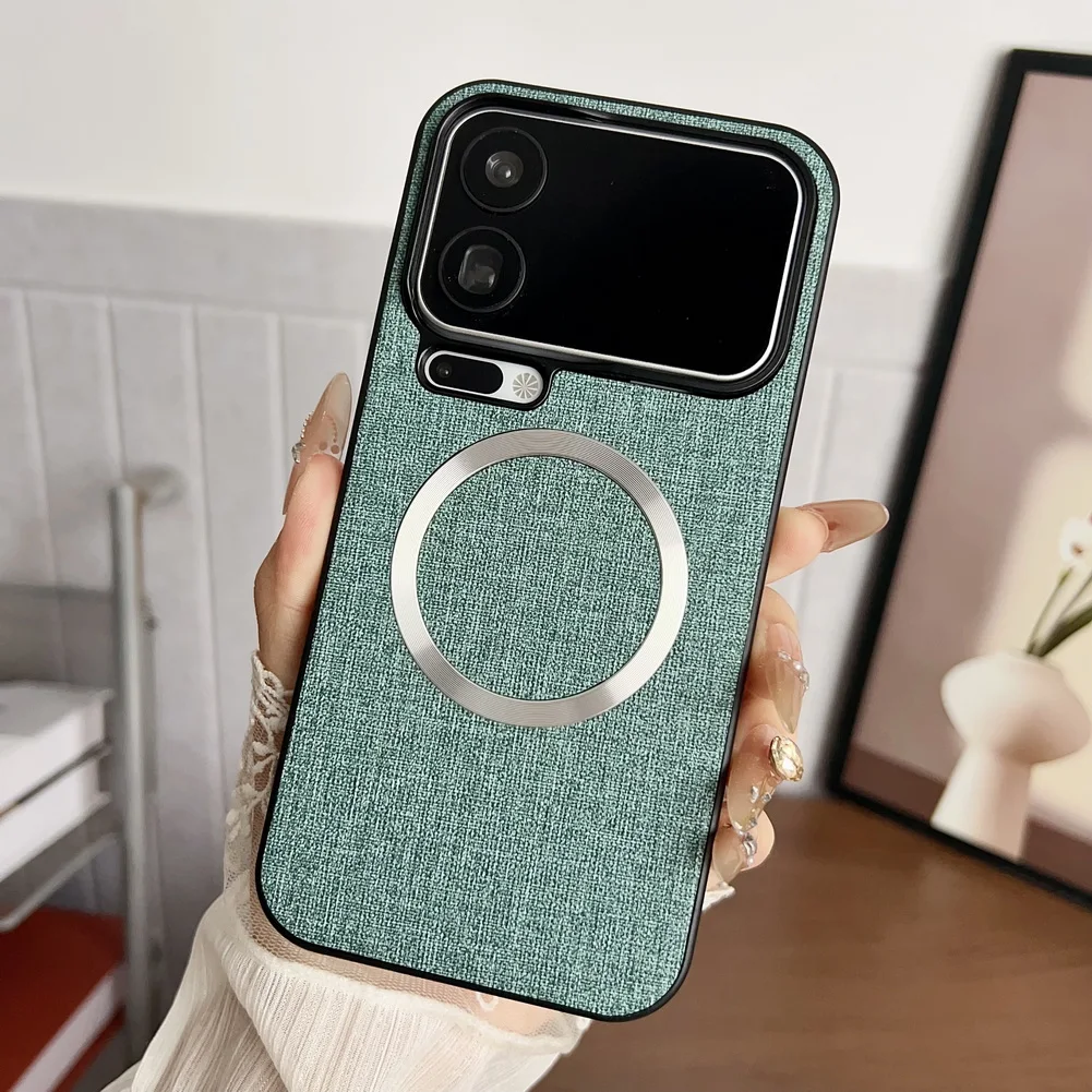 Premium Woven Fabric Texture Shockproof MagSafe Case with Magnetic Wireless Charging Compatibility