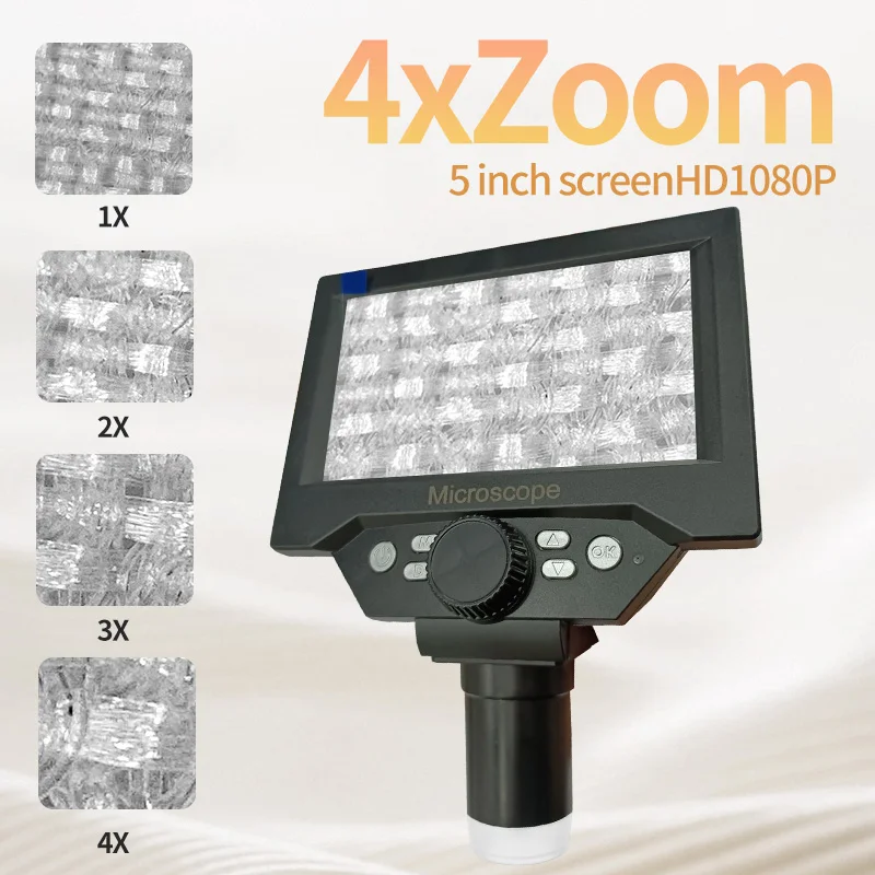 5.5" LCD Digital Microscope 1000X USB Digital Microscope with Adjustable LED for Error Coins PCB Compatible with MacOS Windows digital microscope