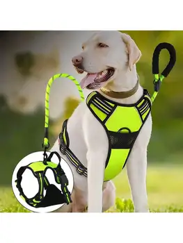 2pcs Reflective Dog Harness And 1.5 Meter Leash Breathable Pet Harness For Large And Small Medium Dogs And Cats Puppy Chest Vest 1