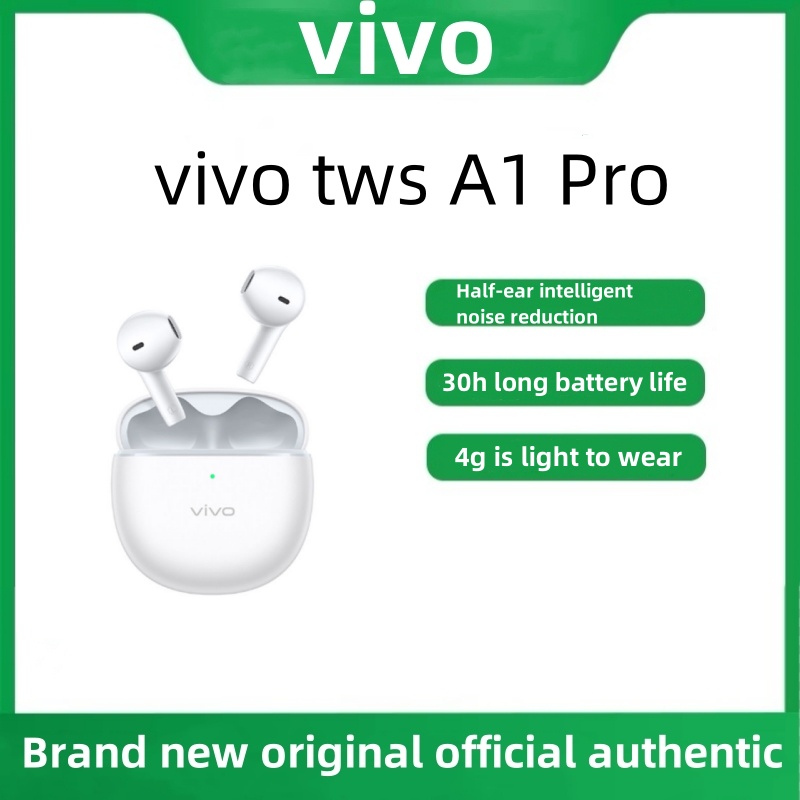 Authentic vivo TWS A1 Pro semi-in-ear true wireless noise reduction Bluetooth headset game call audio and video life.