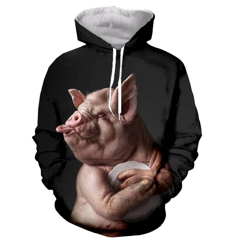 thumbnail image 1 of Sudadera con capucha con estampado 3D de animales y cerdos para hombres y mujeres, sudaderas de manga larga con animales bonitos, sudaderas con capucha con personalidad para hombres, 1 of 5