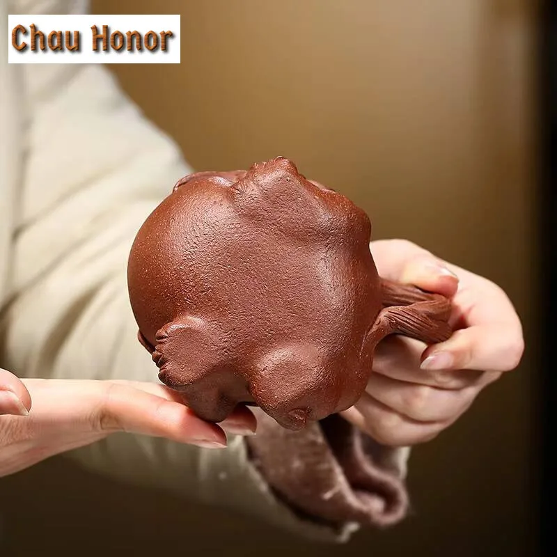 250ml Creative Yixing Raw Ore Purple Clay One-eyed Golden Toad Teapot Handmade Household Chinese Kung Fu Tea Set Customized Gift