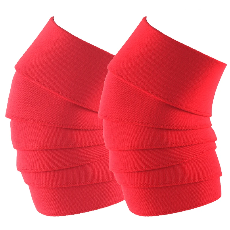 1 Pair Stiff Weightlifting Knee Wrap 2.5 Meters
