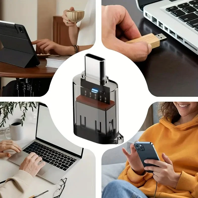 2개입 USB to USB C 어댑터 10Gbps, PD 120W 타입-C(수) to USB-A(암) 어댑터 데이터 전송 및 고속 충전 (노트북, 휴대폰용)
