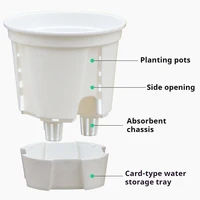 Pot auto-arrosant, pot à eau au fond, pot pour orchidées, pots à fleurs pour plantes, pot de jardin, pot paresseux, pot respirant pour racines d'orchidées 5