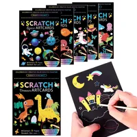 Magic Rainbow Color Scratch Art Painting Paper Card Kit Cartoon Drawing Board Coloring Books for Kids DIY Educational Toys Gifts 1