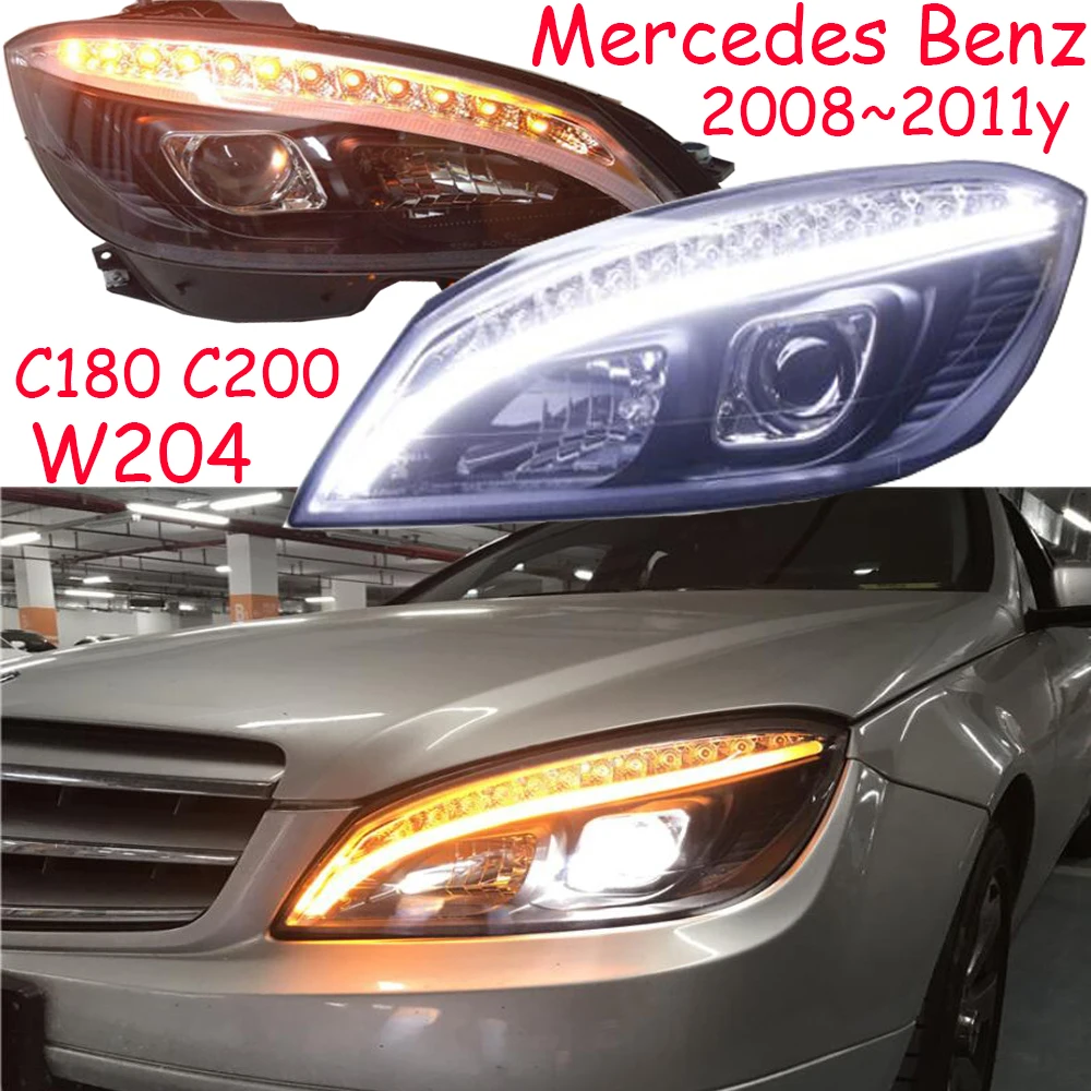 

Фасветильник головного света для бампера автомобиля Mercedes Benz W204, фасветильник головного света C180 C200 светодиодный светодиодные фары DRL hid, ксеноновая/галогеновая лампа для фар W204, 2008 ~