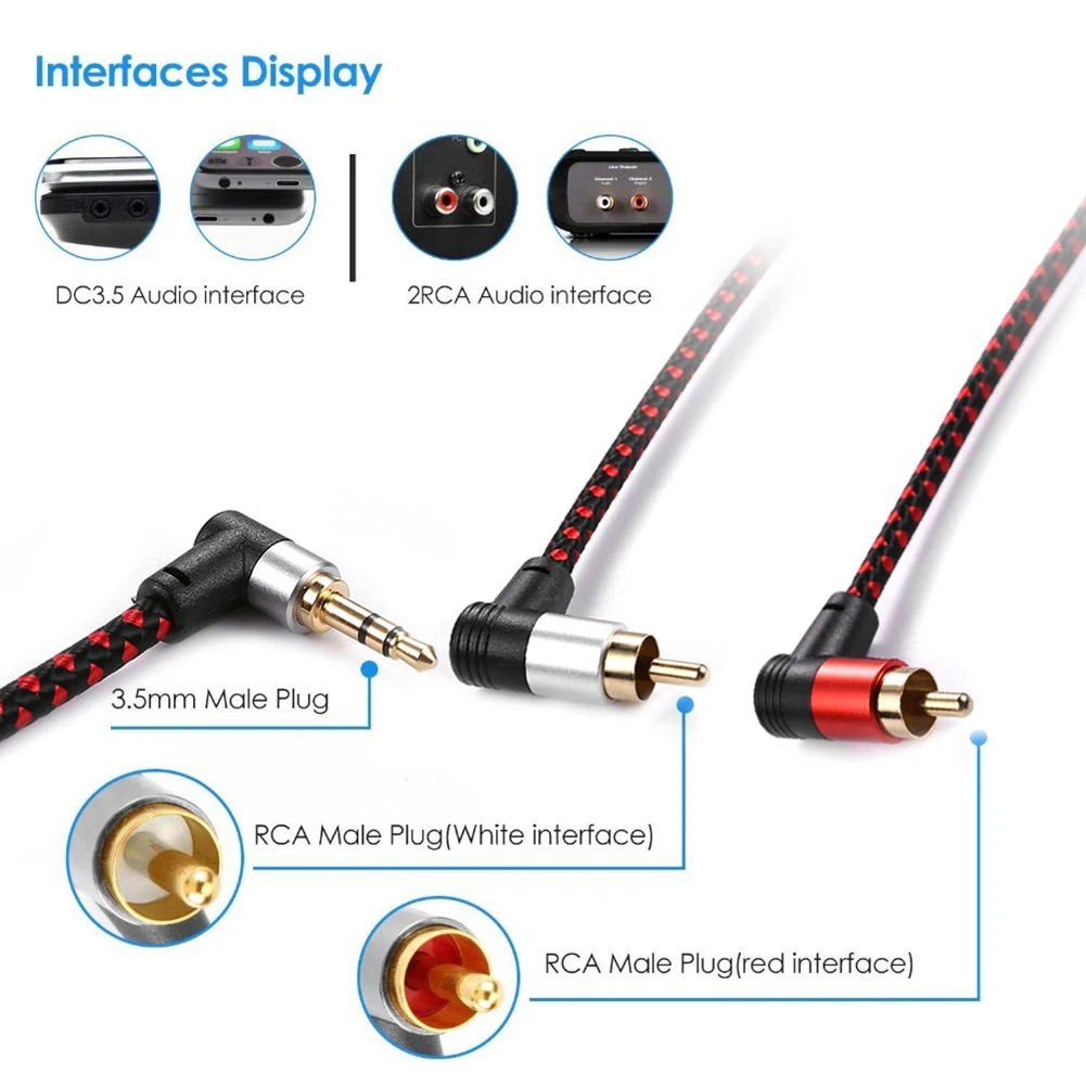   ̺ ø ڵ, ޴ MP3 ÷̾ º, 3.5mm -2 RCA  ̺, 90  3.5mm -2 RCA  ̺