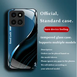 Gradient Color Hard Tempered Glass Protective Phone Case - Honor 400 Smart 4G (HFPTBLKJB001)