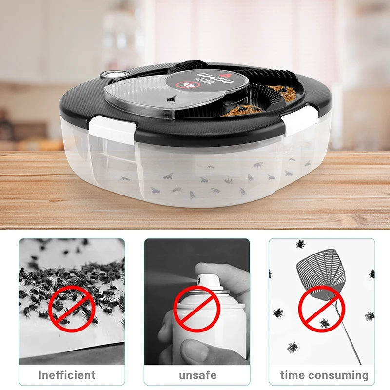 Piège à Mouches électrique Rotatif – Attrape Insectes Automatique – Neuf