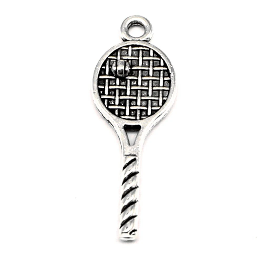 

Badminton Racket Charms Men Pendant Handmade Products Design Jewelri 11x30mm 10pcs Antique Silver Color