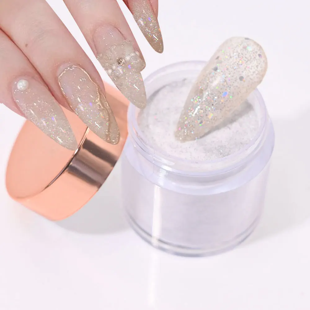1Bottle Nail Art Acrylic Powder Pink/White/Nude 12-Colors Extension Crystal Powder DIY Manicure Polymer Dipping&Engraving Powder 2