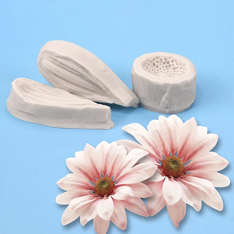 3Pcs Daisy Wild Chrysanthemum Cake Baking Tools Silicone Mold Sugarcraft Chocolate Cupcake Resin Fondant Decorating