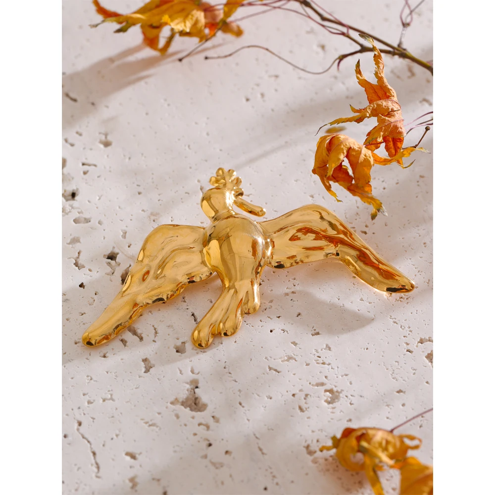 Yhpup Personalized Stainless Steel Bird Brooch Pin for Women Men