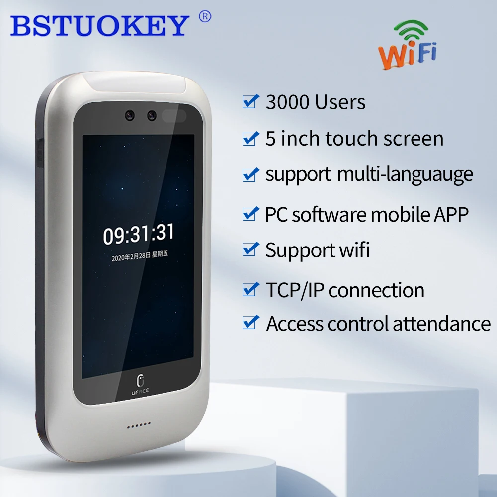 WIFI Face Recognition Time Attendance System Biometric Fingerprint Time Attendance Time Clock Recorder RFID TCP/IP USB APP Cloud eseye biometric fingerprint access control keypad system rfid support password tcp ip network usb office time attendance machine