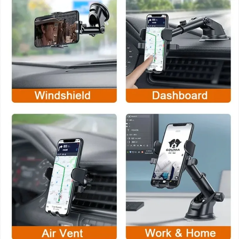 Universal Adjustable Sucker Car Phone Holder 360° Windshield Car Dashboard Mobile Cell Support Bracket for iPhone Samsung Xiaomi