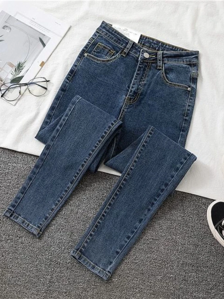 

High Waist Jeans Women Autumn New Slim Skinny Pants Spring Casual Girl Denim Trousers Black Female Fashion Stretch Pencil Jeans