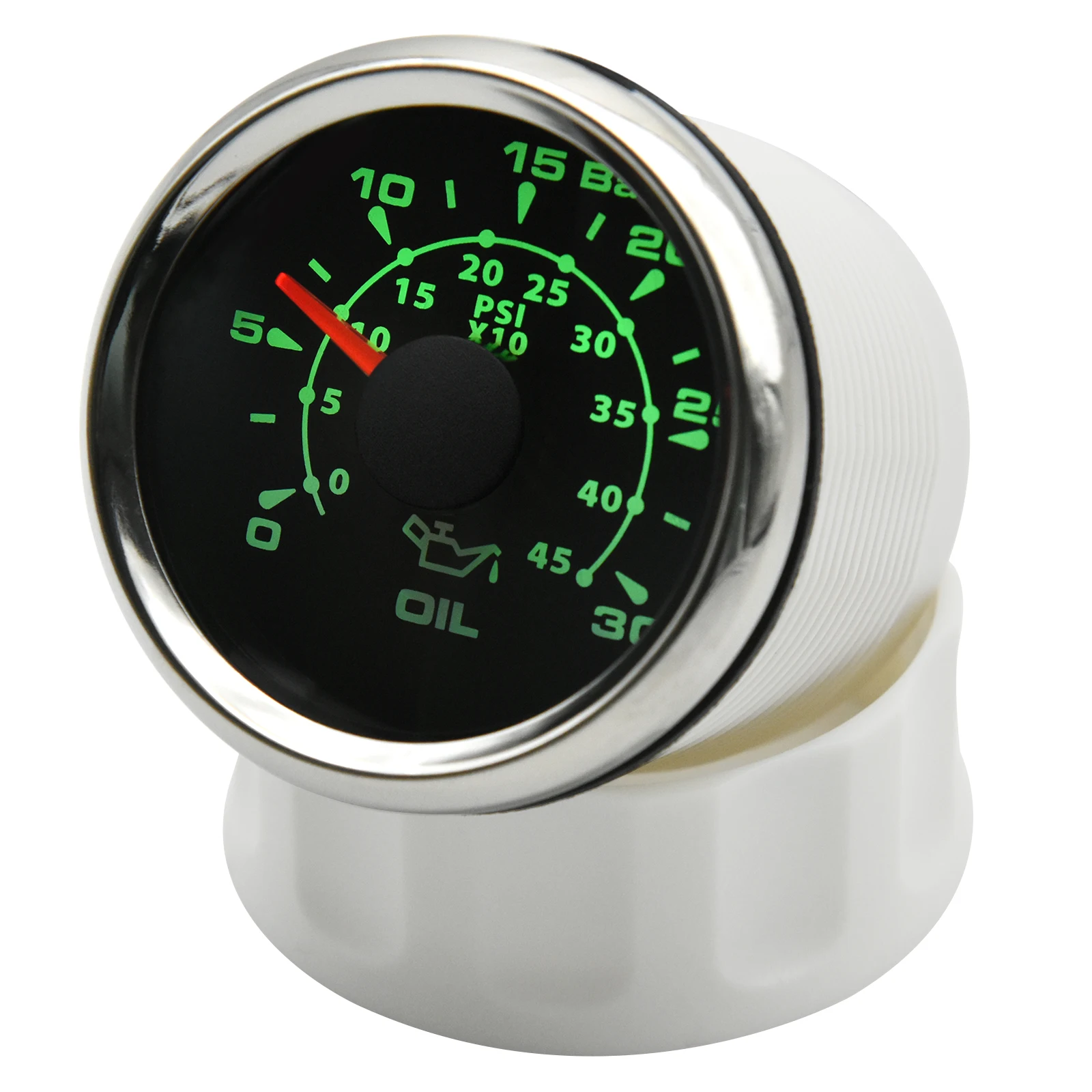 52mm 2'' Marine Boat Oil Pressure Gauge 0-5Bar 10Bar 30Bar Indicator Universal 12V/24V Car Pressure Meter with 7 Color Backlight