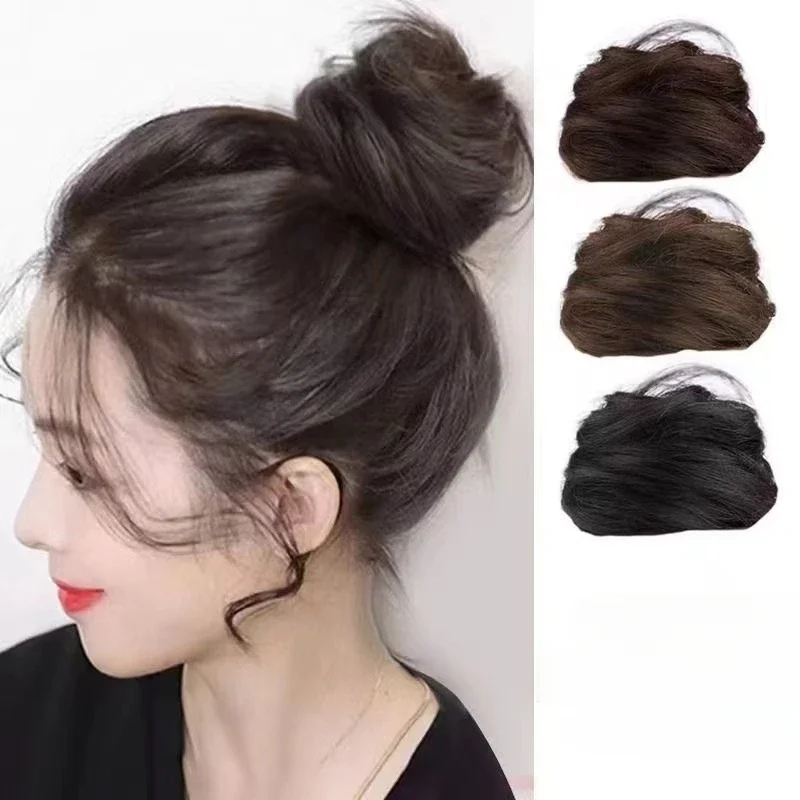 Bun de cabelo invisível para mulheres, hairbands naturais, coque fofo, tranças de rabo de cavalo, decoração, acessórios para meninas