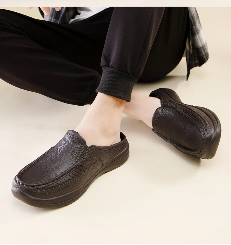 Summer Men Chef Shoes Anti Slip and Oil Proof Men's Work Shoes EVA Lazy Slippers Casual Trendy Slipper Fashion Garden Shoes