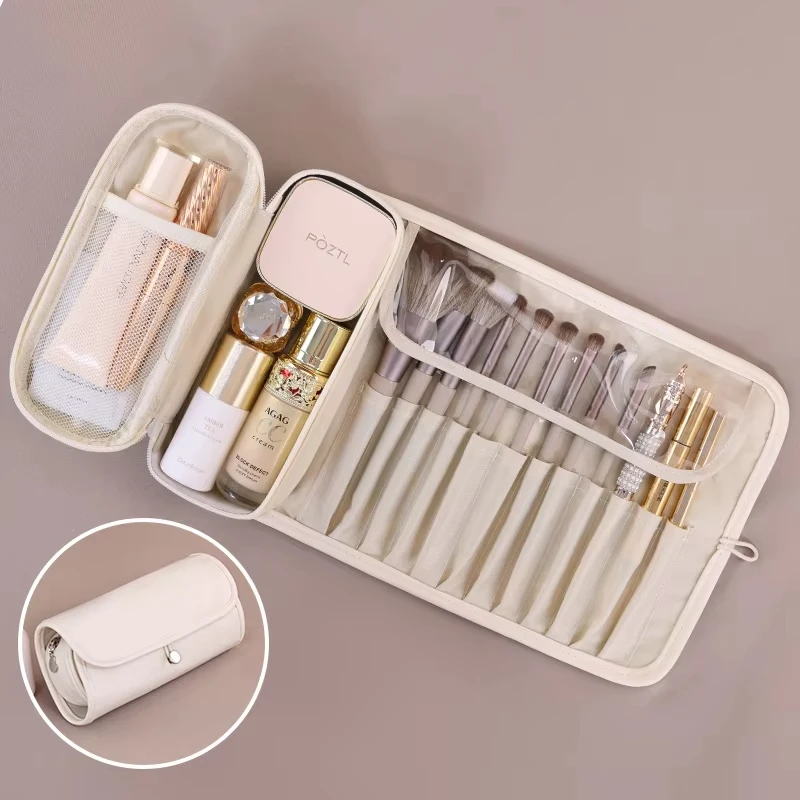 Women Makeup Brush Toiletries Organizer Waterproof Travel Make Up Storage Pouch Female High Capacity Portable Cosmetic Case Bag
