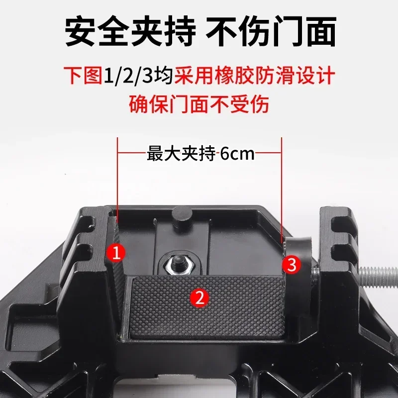 Wood Door Hinge Hole Opener Hinge Positioning Slotter Lock Guide Plate Hole Opener with Spanner Bottom Cutter Woodworking