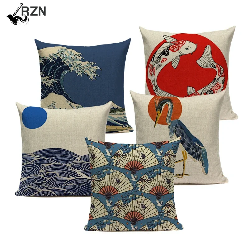 

Vintage Decorative Cushion Covers Japanese Style Pillow Cushion Decor Pillows For Home Custom HighQuality Animal Sofa Pillowcase